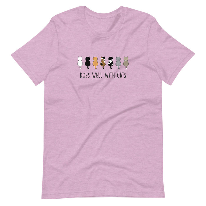 "Does Well With Cats" Short-Sleeve Unisex T-Shirt